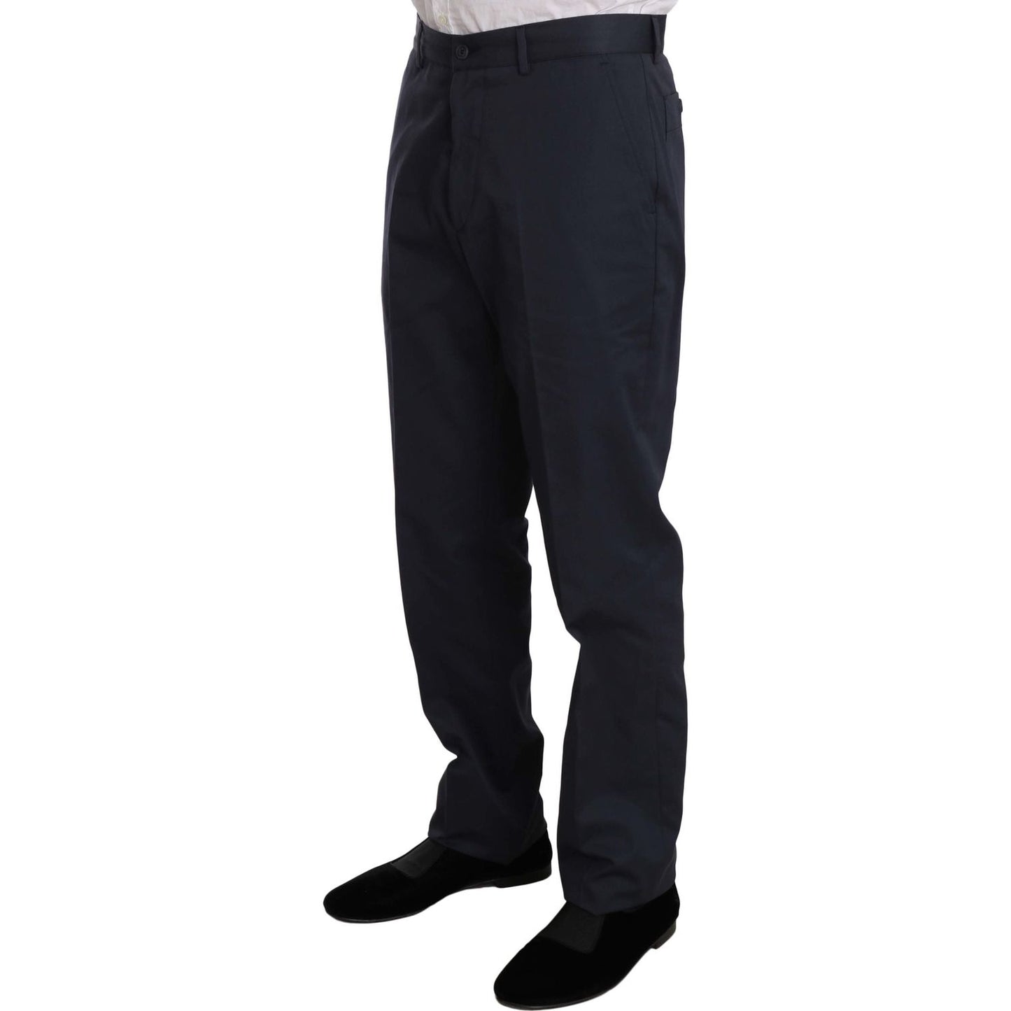 Romeo Gigli Two Piece 3 Button Cotton Blue Solid Suit Suit