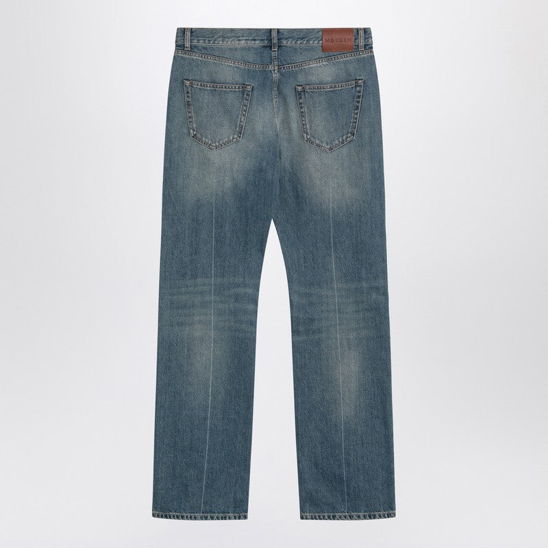 Alexander McQueen Faded blue jeans