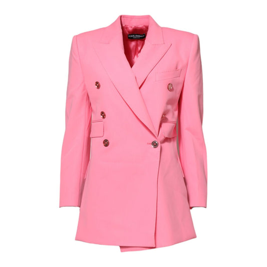 Dolce & Gabbana Pink Double Breasted Women Coat Jacket JKT4178-38