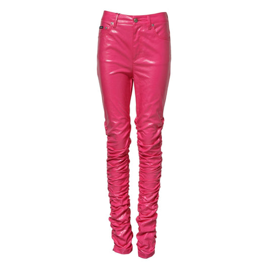 Dolce & Gabbana Pink Cotton High Waisted Skinny Denim Jeans PAN75120-40