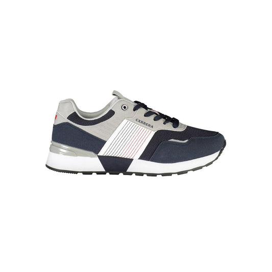 Carrera Blue Polyester Sneaker with contrasting details and logo, featuring sporty design and laces.
