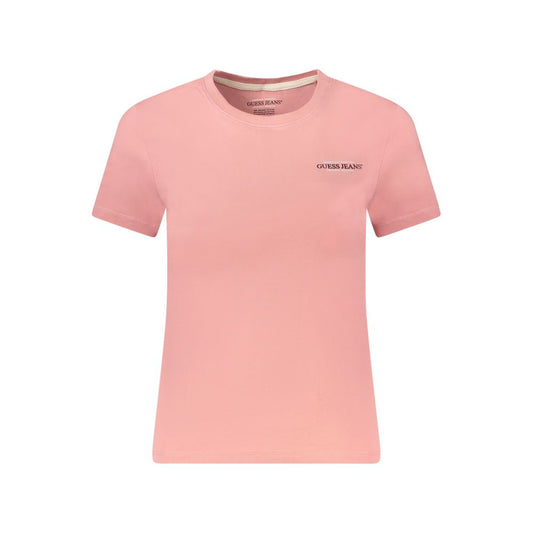 Guess Jeans Pink Cotton Tops & T-Shirt GU-39030-XS