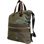 Dolce & Gabbana Military Green Patchwork Rucksack Backpack Bag BAG4637