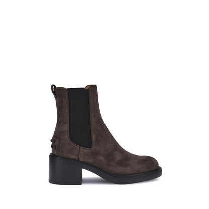 Tod's Brown Calf Leather Bos Taurus Ankle Boots