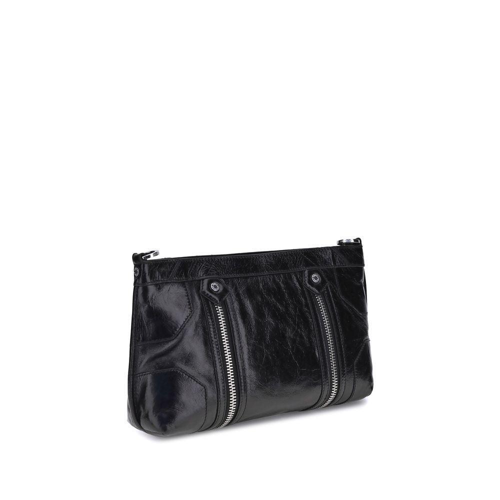 Front view with bag zipped and handles upright.