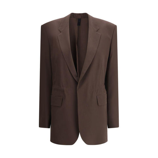 Petar Petrov Silk Blazer Jacket PE-S25J14DARKBROWN-34