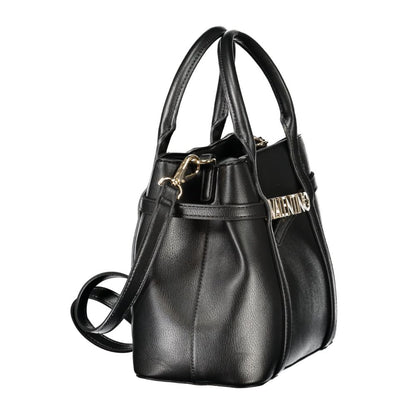 Mario Valentino Black Polyethylene Women Handbag with twin handles and detachable shoulder strap