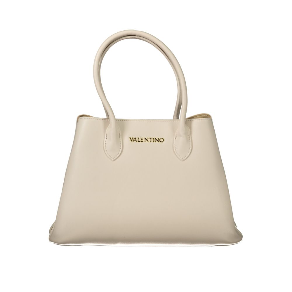 Mario Valentino Beige Polyethylene Women Handbag with detachable strap and sophisticated design, perfect for modern luxury and functionality.