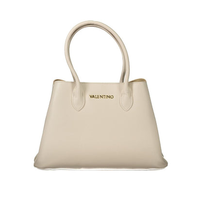Mario Valentino Beige Polyethylene Women Handbag with detachable strap and sophisticated design, perfect for modern luxury and functionality.