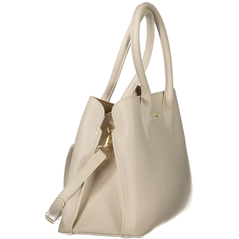 Mario Valentino Beige Polyethylene Women Handbag with detachable shoulder strap and elegant design for modern style