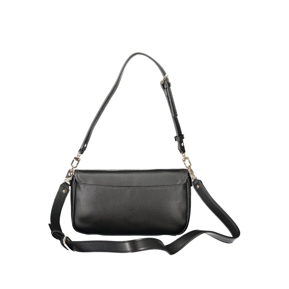 Guess Jeans Black Polyethylene Women Handbag with adjustable shoulder strap, offering chic functionality and timeless design.