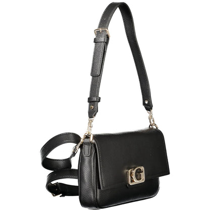 Guess Jeans Black Polyethylene Women Handbag with adjustable straps and pockets for chic functionality and versatile style.