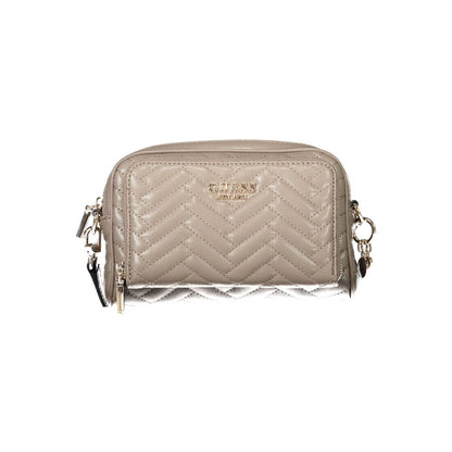 Guess Jeans Brown Polyethylene Women Handbag with adjustable strap and quilted design for stylish and practical on-the-go use.