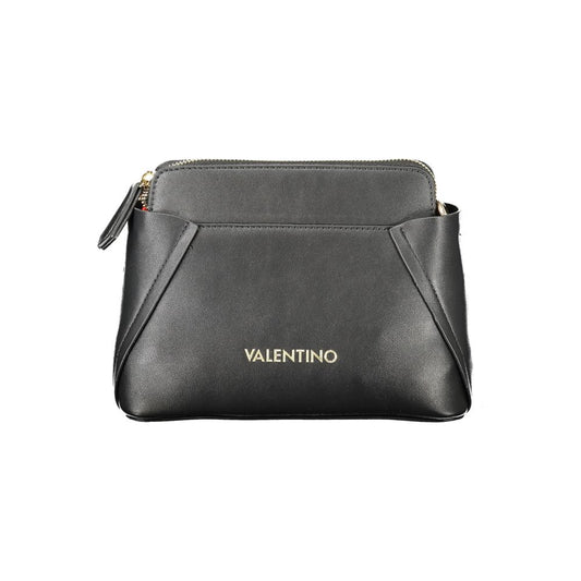 Mario Valentino Black Polyethylene Women Handbag with adjustable strap, elegant design, and eco-friendly material, perfect for trendsetters.