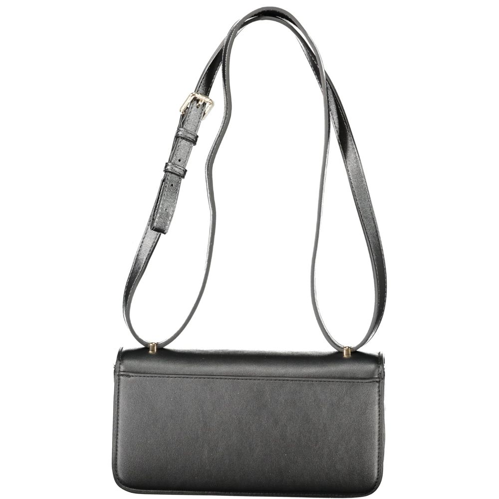 Mario Valentino Black Polyethylene Women Handbag with sleek design and adjustable strap
