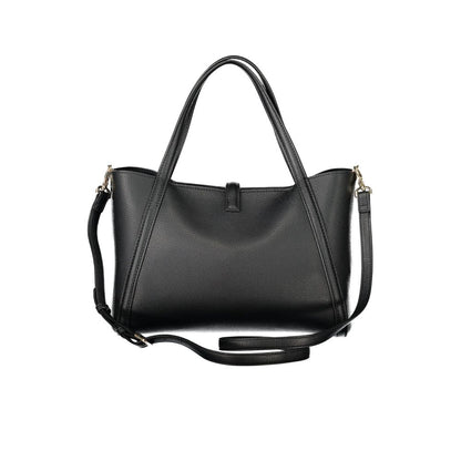 Mario Valentino Black Polyethylene Women Handbag with handles and strap