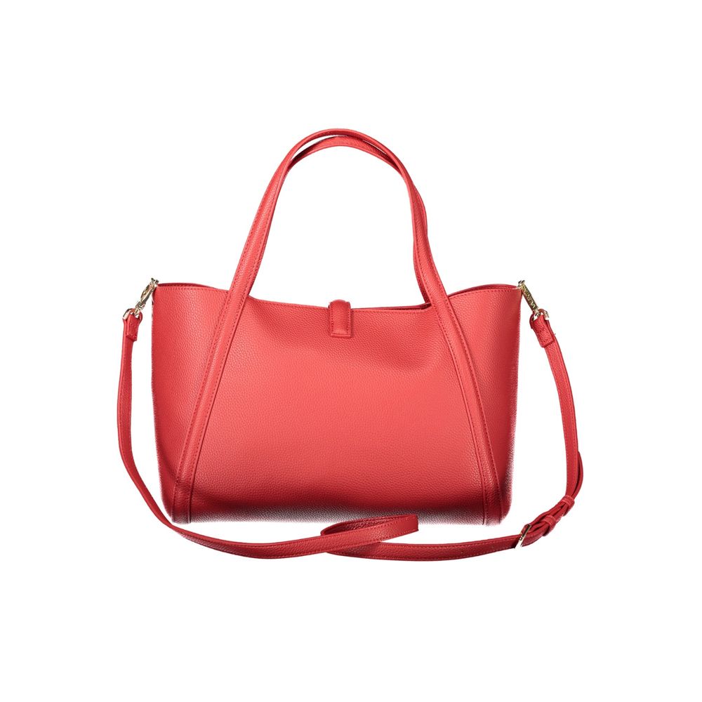 Mario Valentino Red Polyethylene Women Handbag with handles and shoulder strap