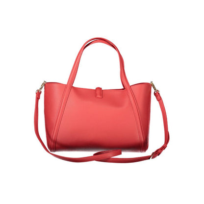 Mario Valentino Red Polyethylene Women Handbag with handles and shoulder strap