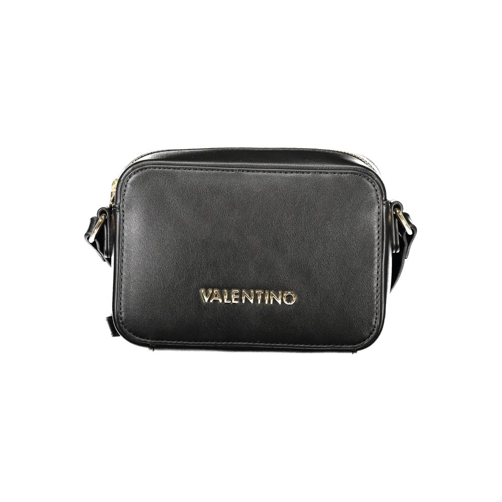 Mario Valentino Black Polyethylene Women Handbag with logo and adjustable strap