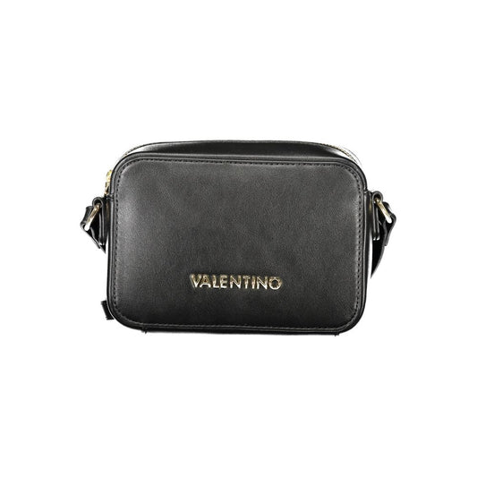 Mario Valentino Black Polyethylene Women Handbag with adjustable shoulder strap and iconic logo