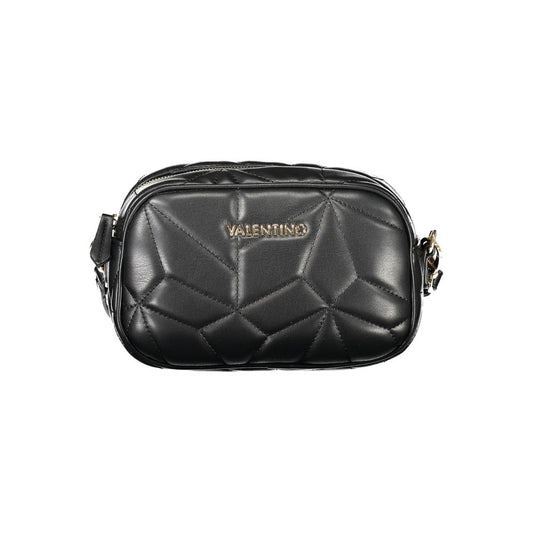 Mario Valentino Black Polyethylene Women Handbag with quilted design and gold logo