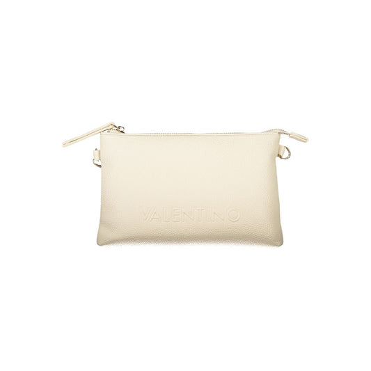 Alt Tag: Mario Valentino Beige Polyethylene Women Handbag with detachable handle and adjustable strap