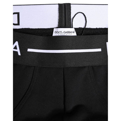 Dolce & Gabbana Black Cotton Stretch Regular Brief Underwear