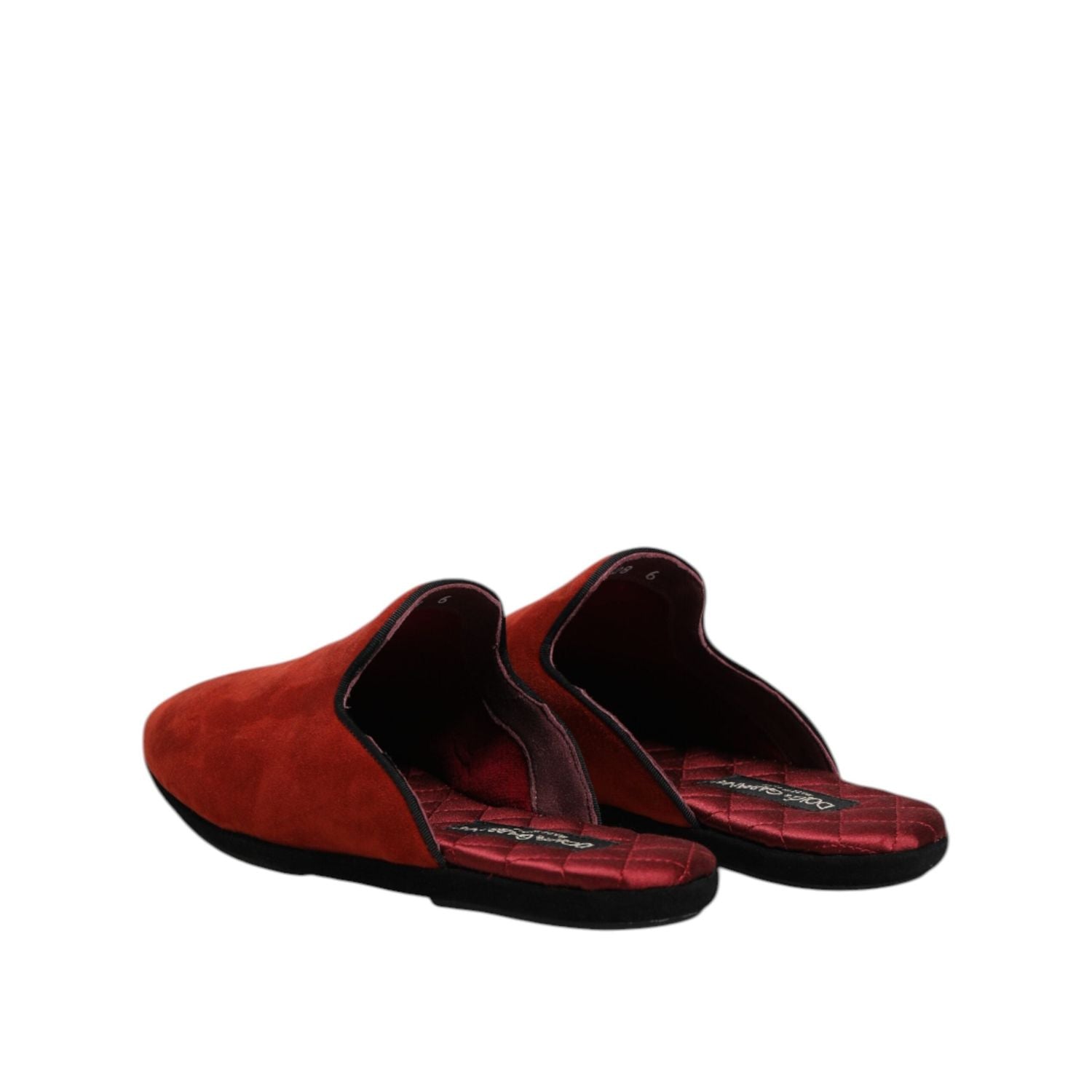 Dolce & Gabbana Orange Suede Slides Flat Slipper Shoes