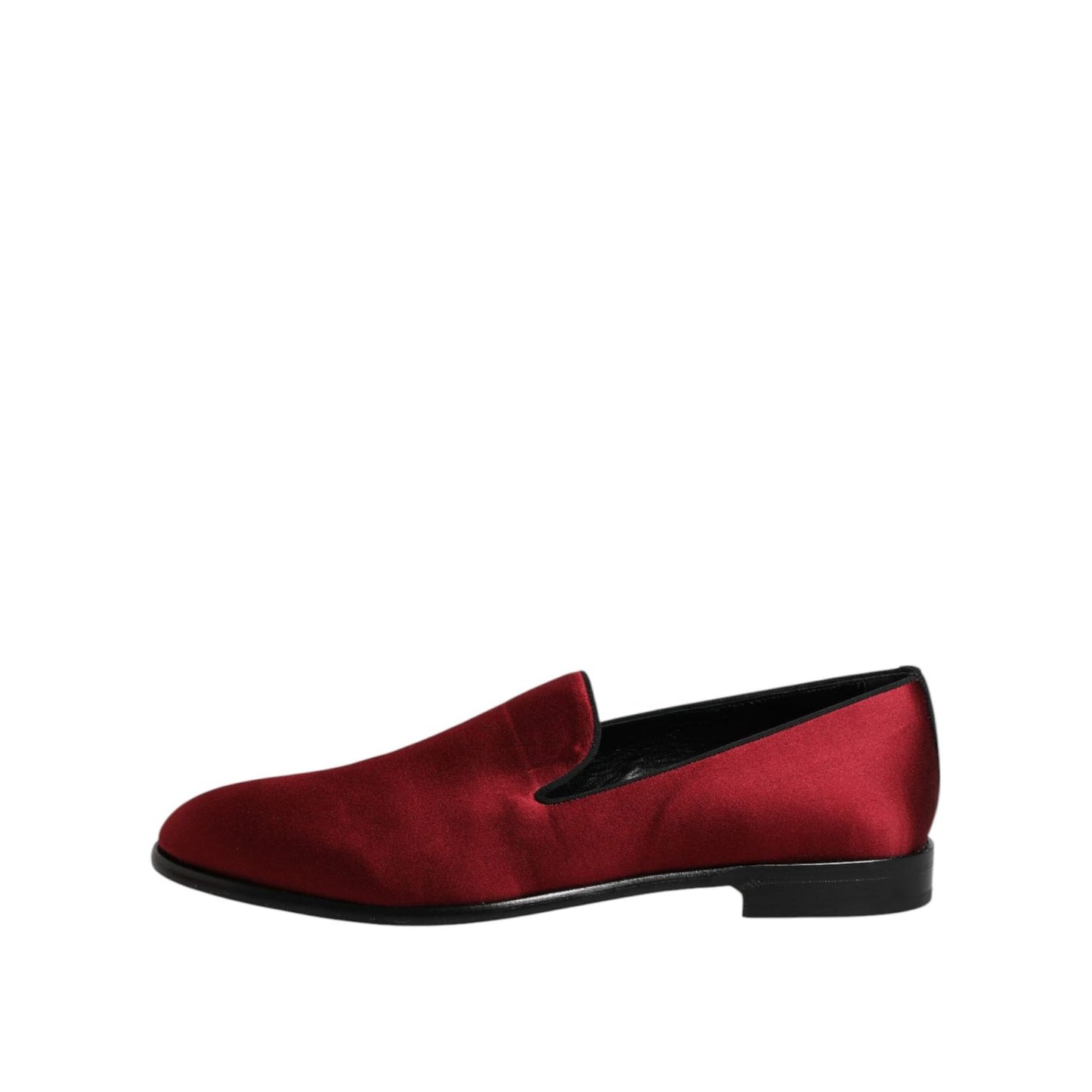 Dolce & Gabbana Red Velvet Slip On Loafers Formal Shoes