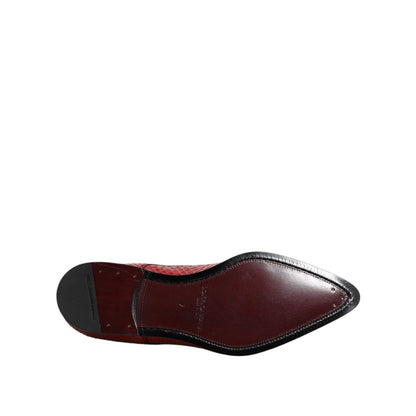 Dolce & Gabbana Red Exotic Leather Lace Up Dress Derby Shoes