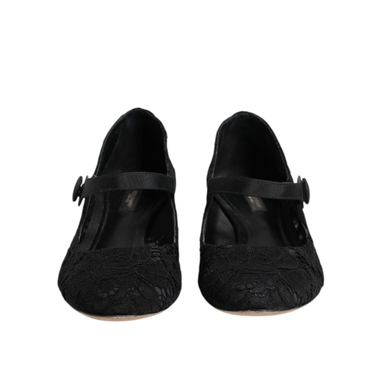 Dolce & Gabbana Black Vally Taormina Floral Lace Pumps Shoes