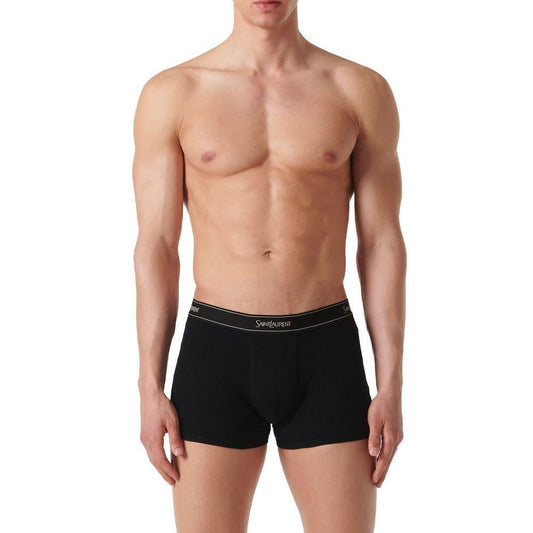 Saint Laurent Logo Cotton Jersey Boxer SA-8774345097428-XL