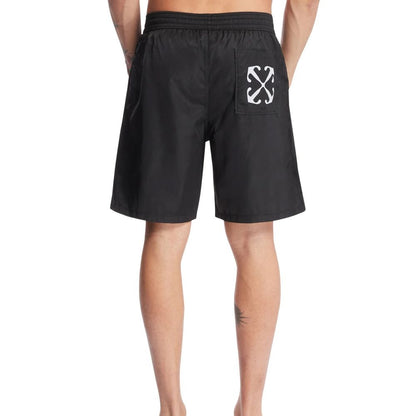 Off-White Black Polyester Swim Shorts