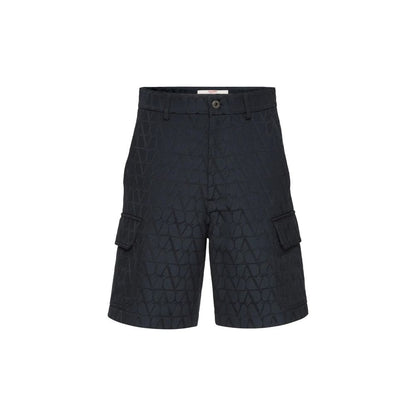 Valentino Blue Cotton Cargo Shorts