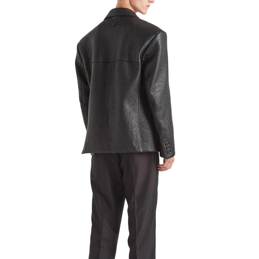 Prada Single-Breasted Leather Jacket PR-8735547031764-IT46 | S