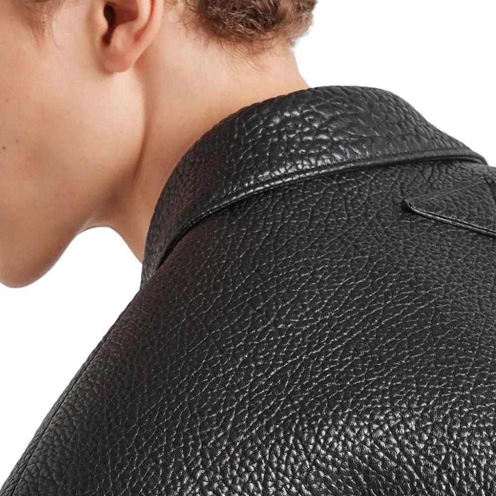 Prada Single-Breasted Leather Jacket PR-8735547031764-IT46 | S