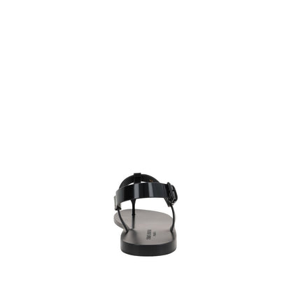 Saint Laurent Black Calfskin Flat Sandals