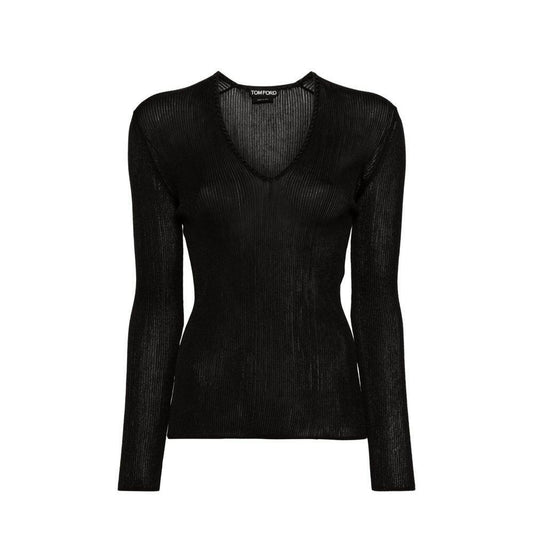 Tom Ford Sheer Fine-Ribbed Top TO-8735601557716-M
