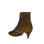Saint Laurent Kiki Lace-Up Leopard-Print Ankle Boots SA-8735565349076-EU37/US7
