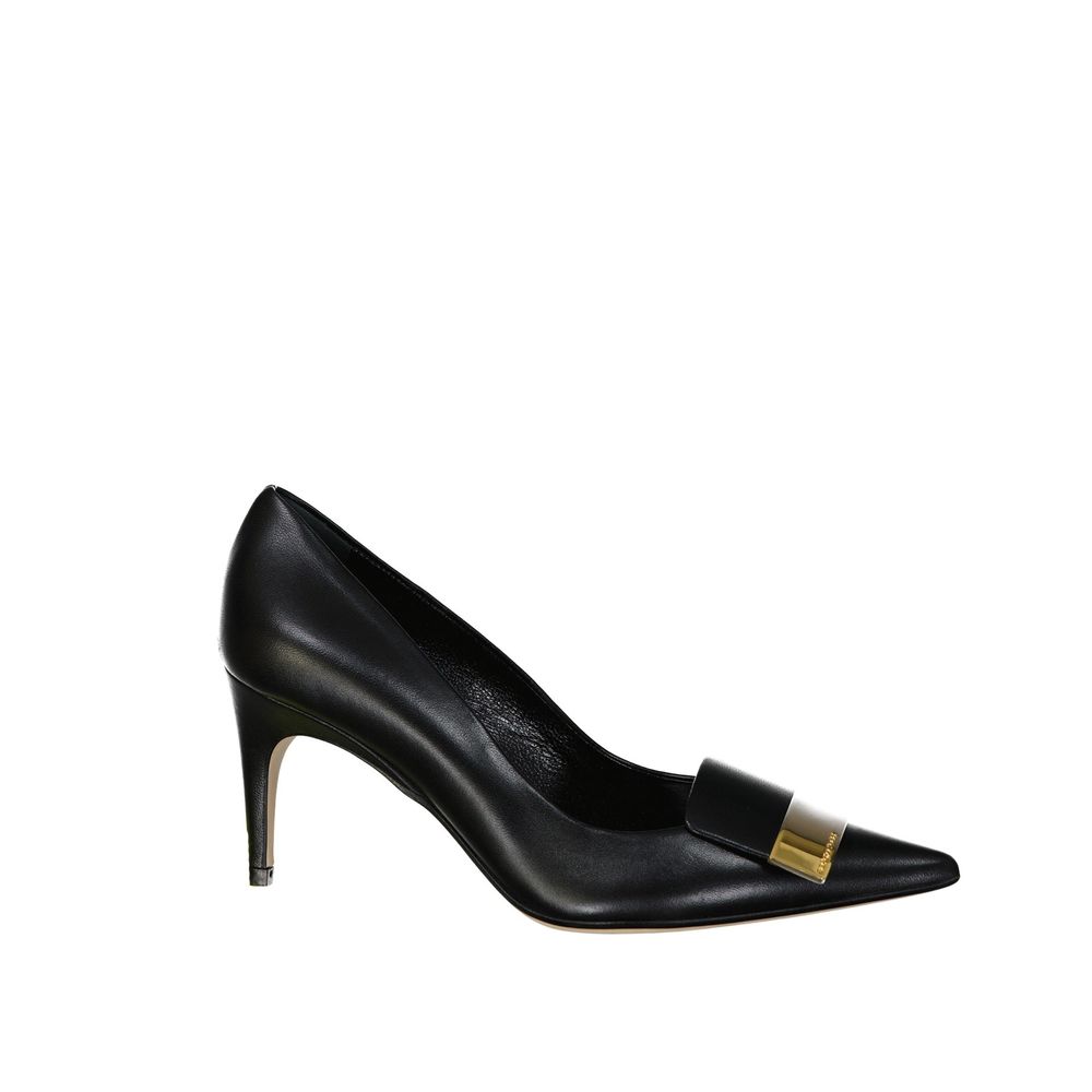 Sergio Rossi Black Calfskin High Heel Pumps