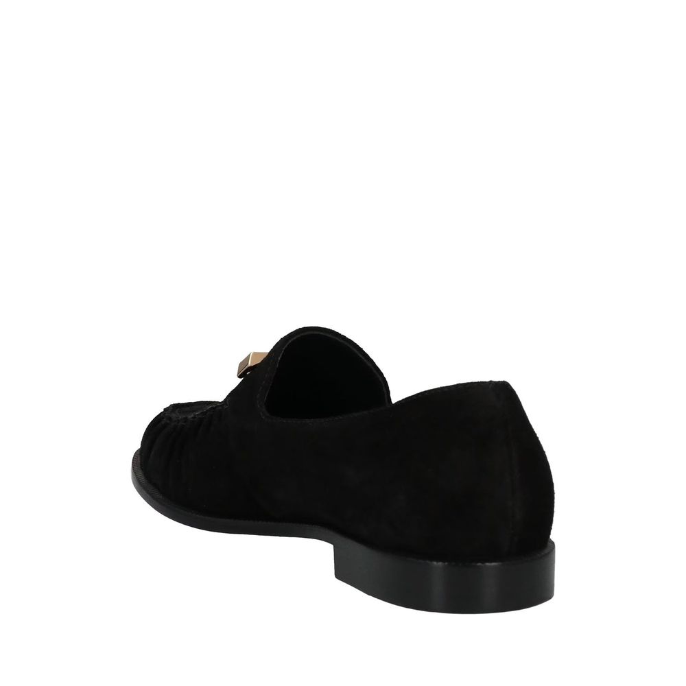 Giuseppe Zanotti Black Calfskin Slip-On Loafers