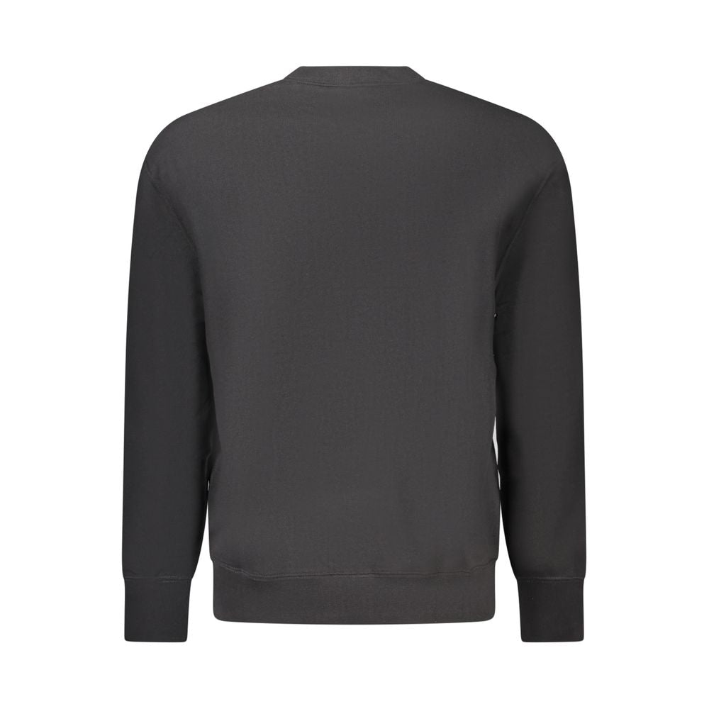 Back view of Calvin Klein Black Cotton Men Sweater with crew neck and long sleeves.