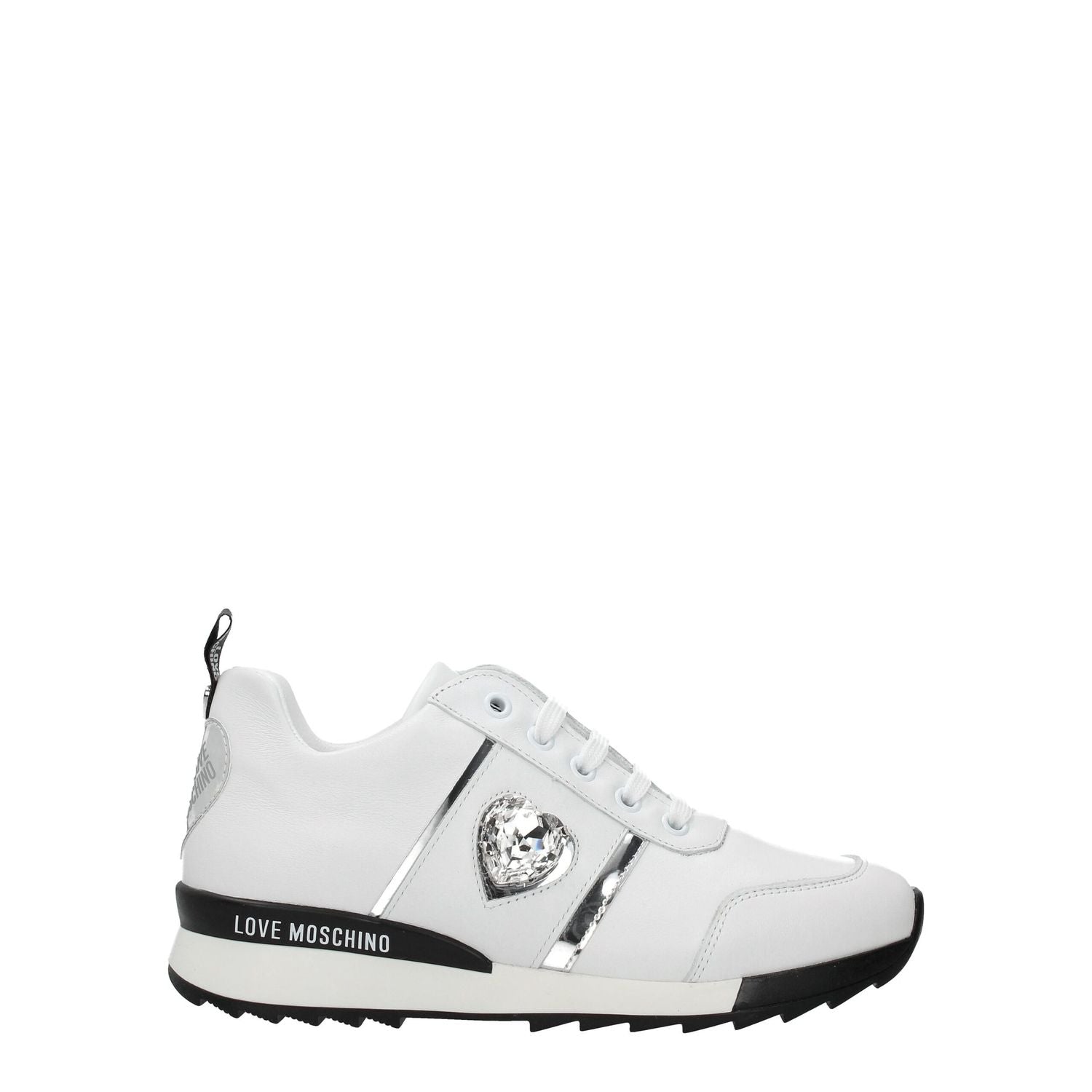 Love Moschino White Leather Low Top Sneakers