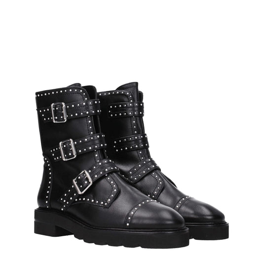 Stuart Weitzman Black Leather Ankle Boots ST-8547168649481-EU35/US5