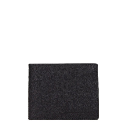 Testoni Black Leather Wallet with front logo, 8 card holders, and 3 compartments. Casual style leather wallet, MPN WUO00398035P18.
