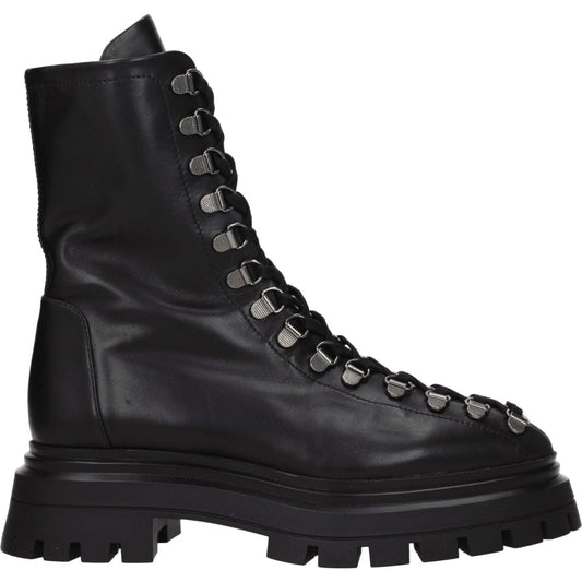 Stuart Weitzman Black Leather Ankle Boots ST-8547258138889-EU38.5/US8.5