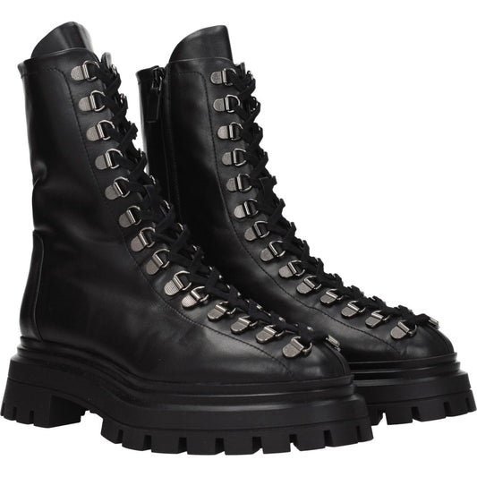 Stuart Weitzman Black Leather Ankle Boots ST-8547258138889-EU38.5/US8.5