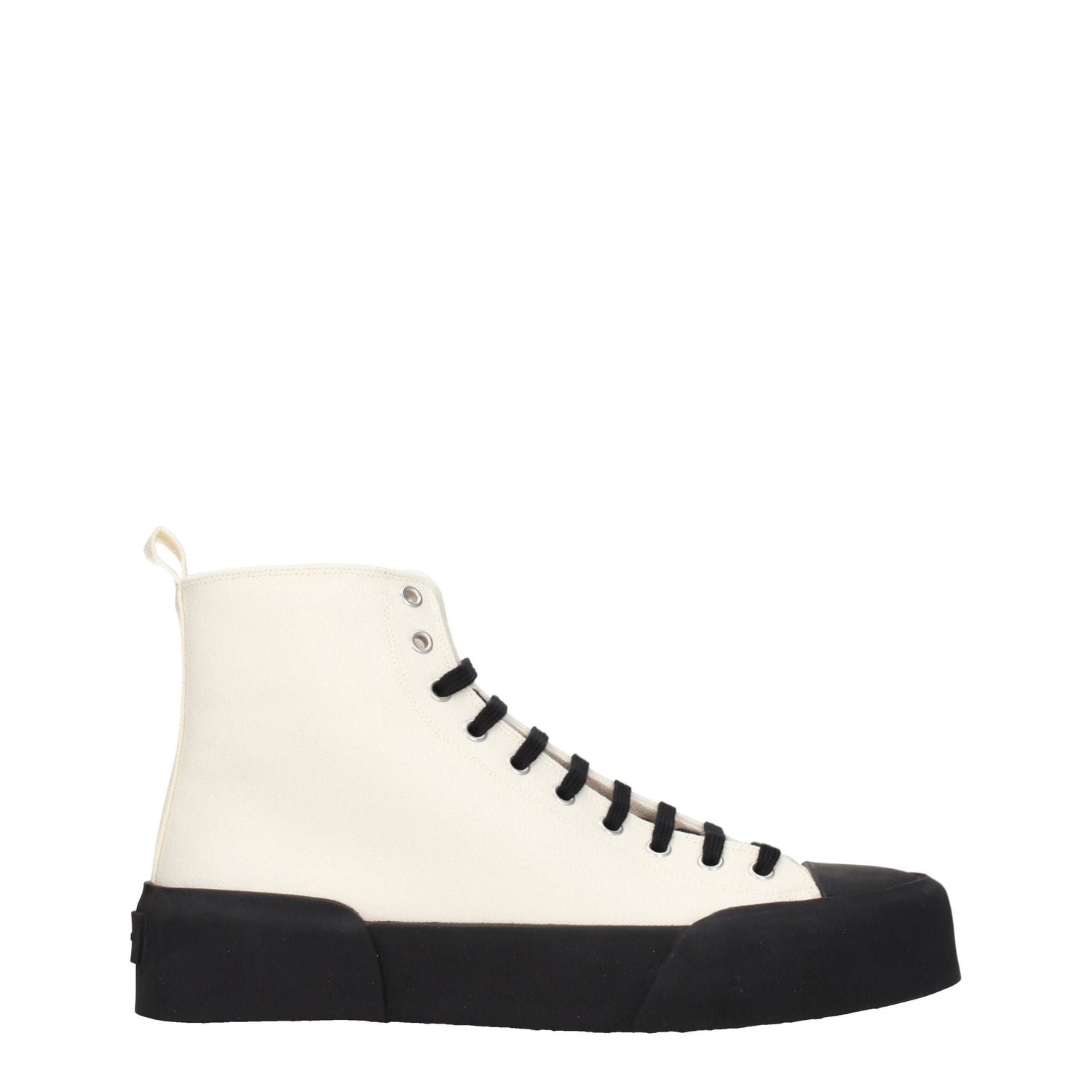 Jil Sander Beige Fabric High Top Sneakers