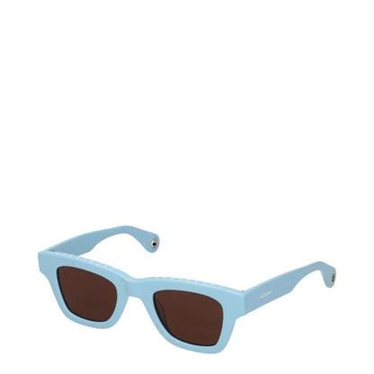 Jacquemus Light Blue Acetate Sunglasses with aviator style, featuring dark lenses and acetate frame, comes with protective case.