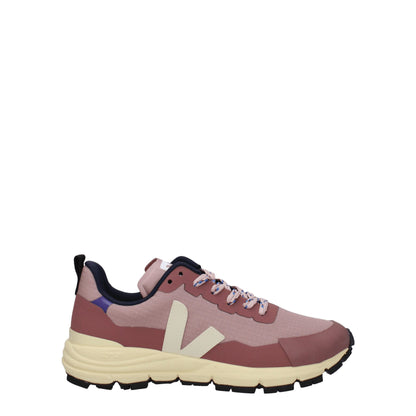 Veja Pink Fabric Athletic Sneakers with lace-up closure, rubber sole, and side detail, MPN DDR1903363A, sporty glam style.